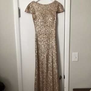 Gold bridesmaid dress